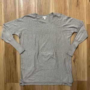 Garnett Hill Organic Cotton kangaroo Pocket Long Sleeve Sweater Size Small